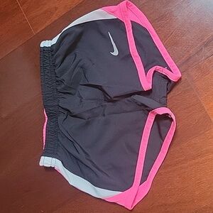 EUC Nike Dri-Fit Black + Pink Lined Shorts